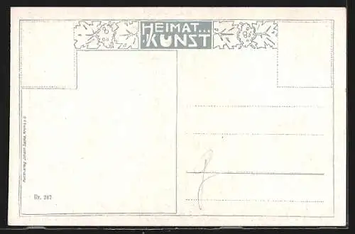 Künstler-AK Stein a. d. Donau, Blumengarten mit Blick auf die Kirche