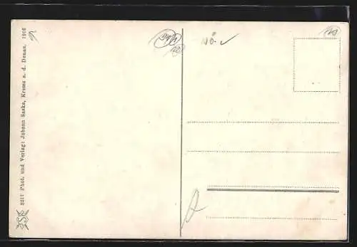 AK Stein a. d. Donau, Uferpartie mit Blick auf die Kirche