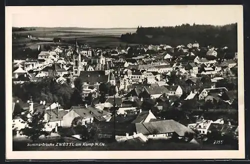 AK Zwettl a. Kamp, Totalansicht aus der Vogelschau