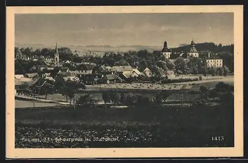 AK Schwarzenau im Waldviertel, Ortsansicht aus der Ferne
