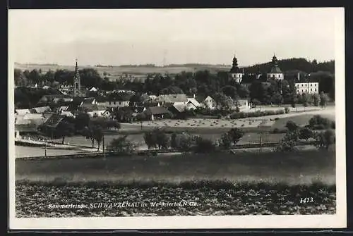 AK Schwarzenau im Waldviertel, Ortsansicht mit dem Schloss