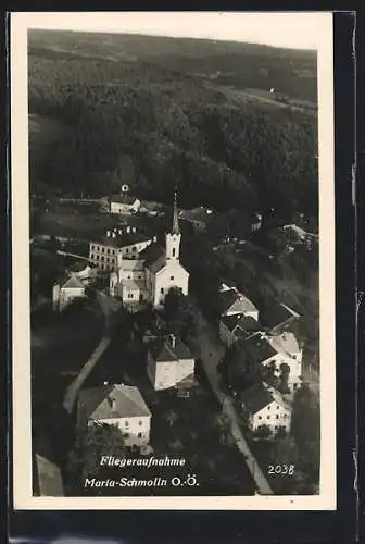 AK Maria-Schmolln /O.-Ö., Ortsansicht mit Kirche vom Flugzeug aus