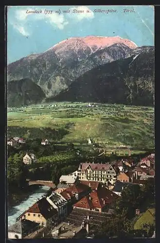 AK Landeck, Ortsansicht mit Stans und Silberspitze