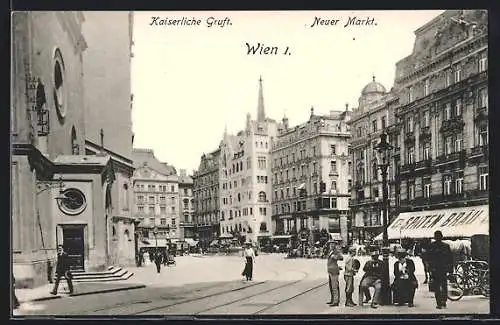 AK Wien, Neuer Markt mit Kaiserlicher Gruft