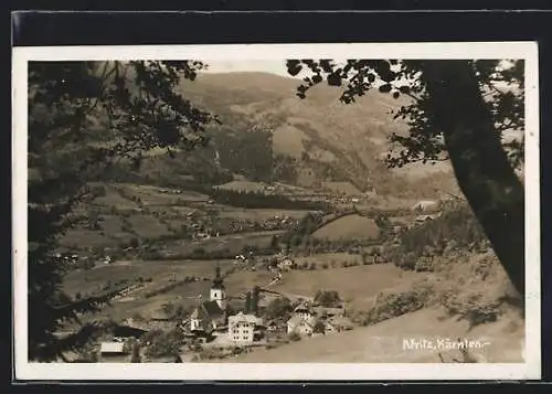 AK Afritz, Ortsansicht bei Sonnenschein