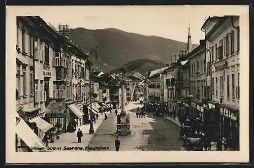 AK Villach, Hauptplatz mit Hotel Post