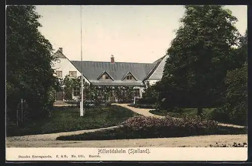AK Hillerödsholm, Wohnhaus mit Garten