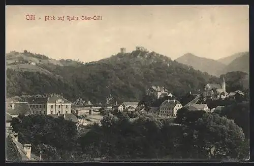 AK Celje / Cilli, Blick auf Ruine Ober-Cilli
