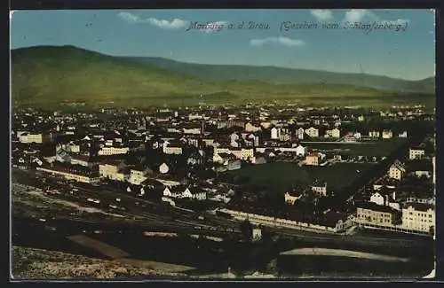 AK Marburg a. d. Drau, Ortsansicht vom Schlapfenberg aus