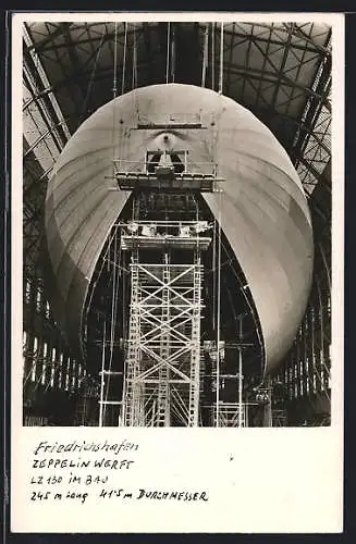 AK Bau des Zeppelin LZ 130 - Blick in die Luftschiffhalle