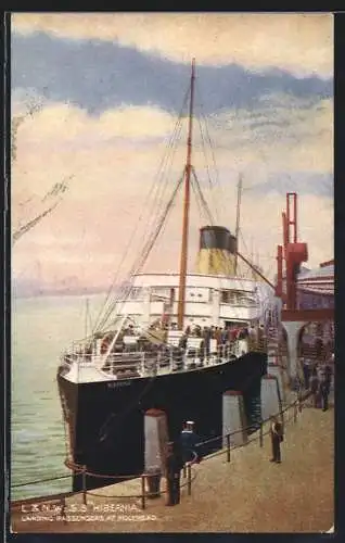 AK Passagierschiff Hibernia der London & North Western Railway im Hafen