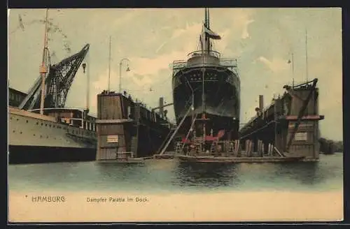 AK Hamburg, Dampfer Palatia im Dock