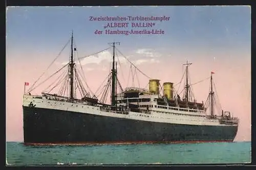 AK Dampfer Albert Ballin der Hamburg-Amerika-Linie