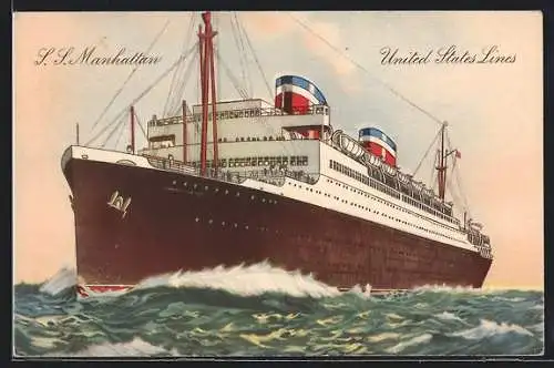 AK Dampfschiff S.S. Manhattan der United States Lines