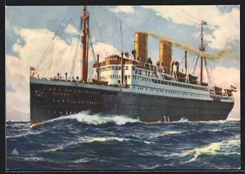 Künstler-AK Passagierschiff Sierra Ventana des Norddeutschen Lloyd