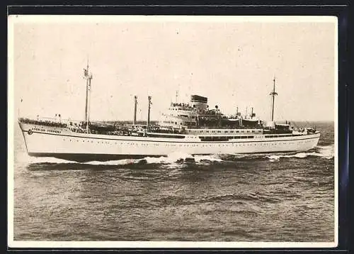 AK Passagierschiff Amerigo Vespucci bei voller Fahrt