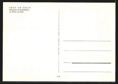 AK Köln, Hahnentor am Rudolfplatz mit Blick zum Dom, Strassenbahn