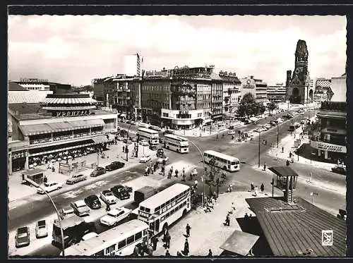 AK Berlin, Kreuzung am Kurfürstendamm mit Café Kranzler