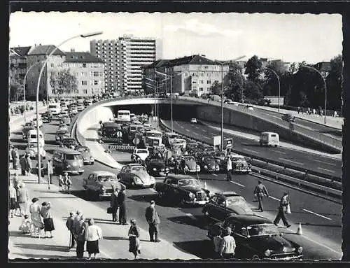 AK Berlin, Stadtautobahn, Tunneleinfahrt in der Hafenseestrasse