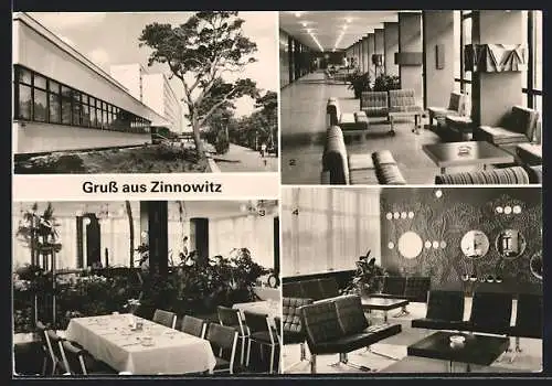AK Zinnowitz, Ferienheim Roter Oktober, Aussenansicht u. Inneres