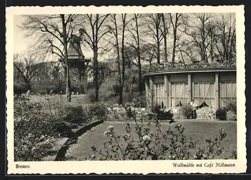 AK Bremen, Wallmühle mit Café Hillmann