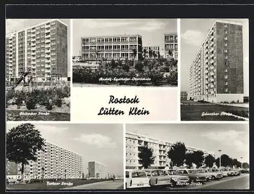 AK Rostock - Lütten Klein, Ahlbecker Strasse, Gdansker Strasse, Rigaer Str., Turkuer Strasse u. Rudolf-Egelhofer-Oberschule