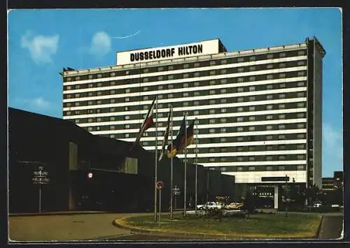 AK Düsseldorf, Blick auf das Hotel Hilton