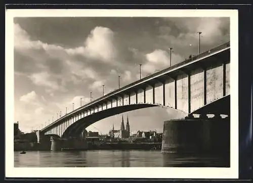 AK Bonn, Uferpartie an der Neuen Brücke