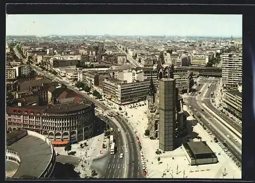 AK Berlin, Blick vom I-Punkt Europa-Center auf City und Kurfürstendamm