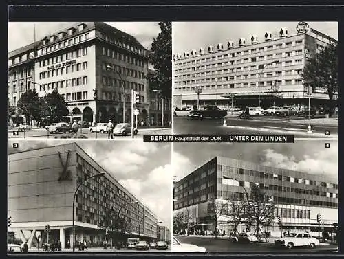 AK Berlin, Unter den Linden, Haus der Schweiz, Hotel Unter den Linden, Appartmenthaus, Restaurant Lidencorso