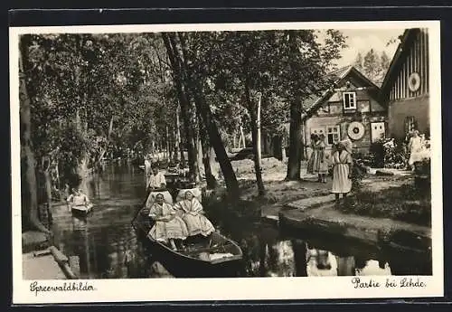 AK Lehde /Spreewald, Bootsfahrt im Ort