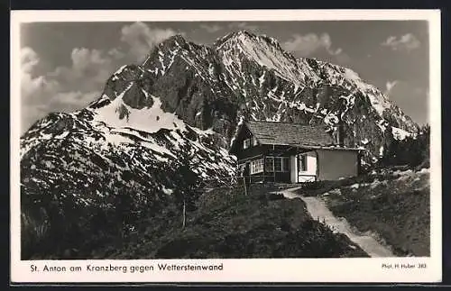 AK Mittenwald, Gasthaus St. Anton am Kranzberg gegen Wettersteinwand