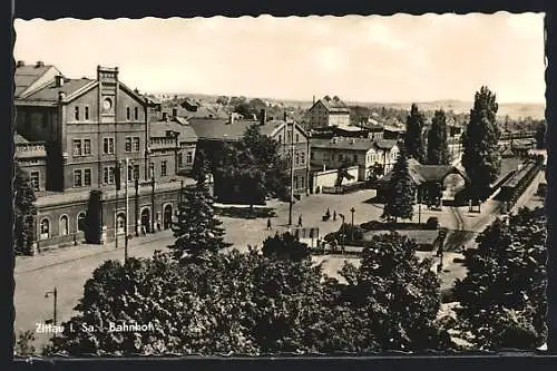 AK Zittau i. Sa., Am Bahnhof