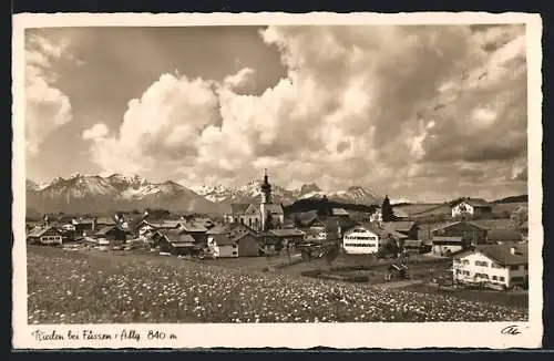 AK Rieden / Füssen, Panoramaansicht mit Schlicke, Rossberg und Aggenstein