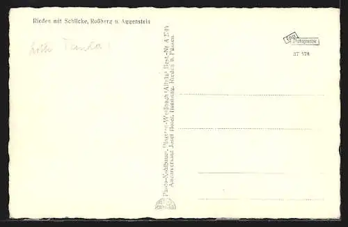 AK Rieden / Füssen, Panoramaansicht mit Schlicke, Rossberg und Aggenstein