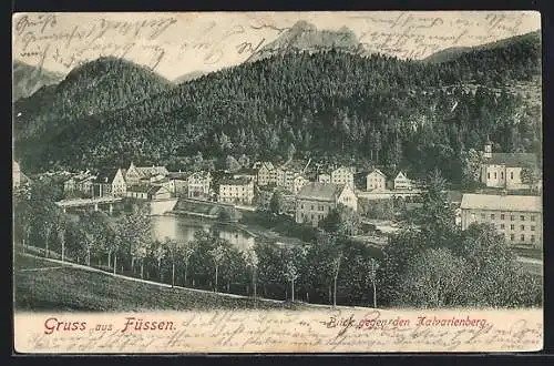 AK Füssen, Blick gegen den Kalvarienberg