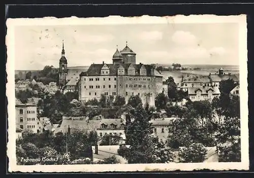 AK Zschopau /Sachs., Ortsansicht mit Schloss