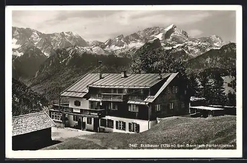 AK Garmisch-Partenkirchen, Hotel-Pension Eckbauer