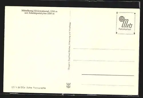 AK Mittelberg, Ortsansicht mit Bergen