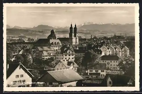 AK Kempten / Allgäu, Ortsansicht mit Allgäuer Bergen