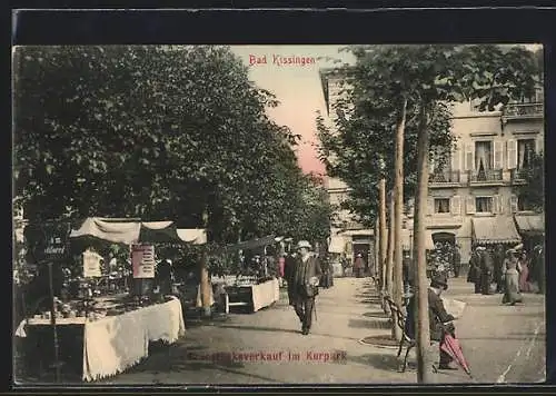 AK Bad Kissingen, Frühstücksverkauf am Kurpark