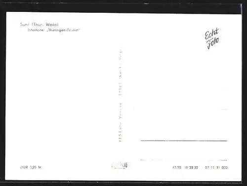 AK Suhl /Thür. Wald, Interhotel Thüringer-Tourist