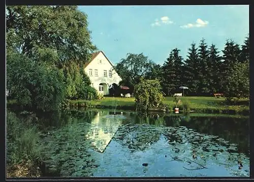 AK Eldingen-Bargfeld, Teichpartie im Sieglindenhof, Inh. Familie Alves