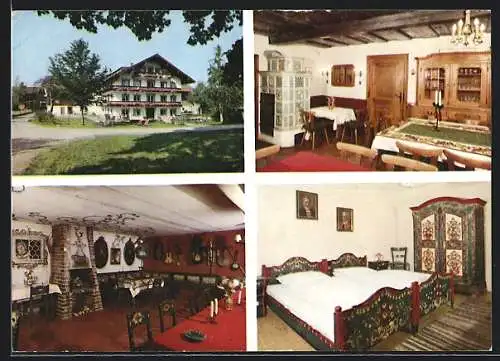 AK Chieming-Eglsee, Bauernhof und Pension Der Moierhof, Innen - und Aussenansicht