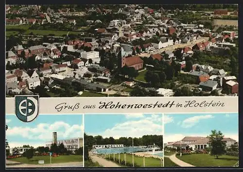 AK Hohenwestedt in Holstein, Teilansicht, Schwimmbad, Ortspartie
