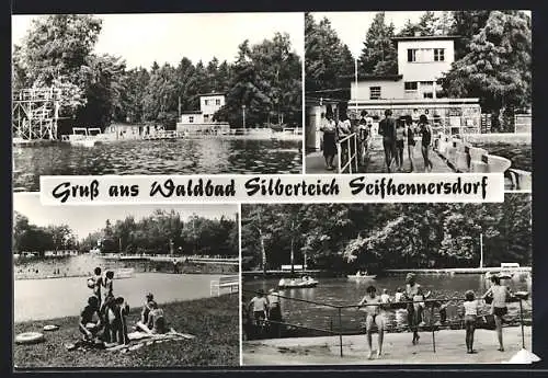 AK Seifhennersdorf, Szenen aus dem Waldbad Silberteich