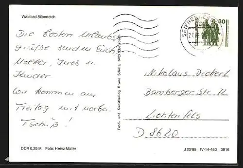 AK Seifhennersdorf, Szenen aus dem Waldbad Silberteich
