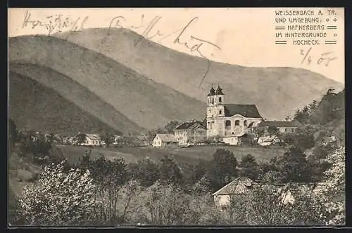 AK Weissenbach an der Triesting, Ortsansicht mit Umgebung, Hafnerberg und Hocheck
