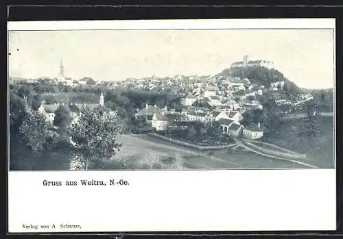 AK Weitra /N.-Oe., Ortsansicht mit Blick zum Schloss