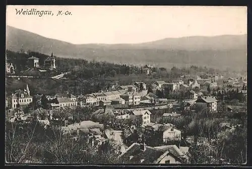 AK Weidlingau /N.-Oe., Gesamtansicht gegen die Berge aus der Vogelschau